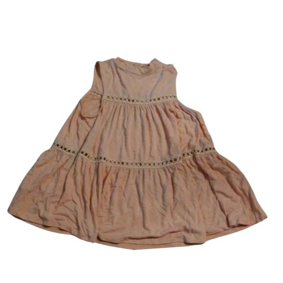 Light Pink Babydoll Style Mock Neck Buttons Crochet Detailing Size XS Basil Lola - Picture 3 of 9